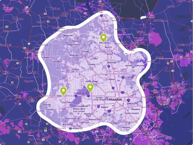 Mr. Reliable Service Area Map