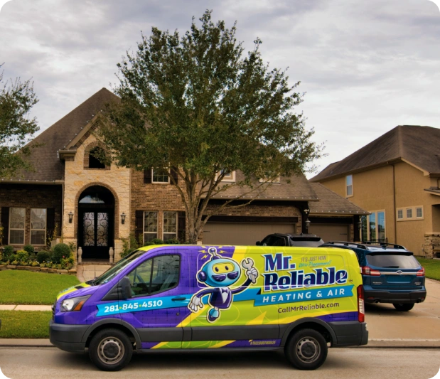 mr reliable truck outside residence